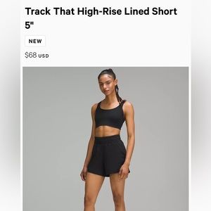 Lululemon Track That High-Rise Lined Short 5" Black